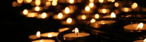 candles on trays